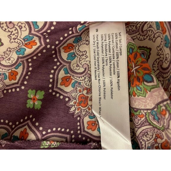 Crochet Cotton and Medallion Print Dress with Pockets Size L - Picture 9 of 9